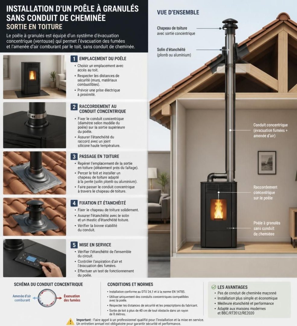 découvrez comment installer un poêle à granulés sans conduit de cheminée grâce à nos solutions innovantes et conseils pratiques pour un chauffage efficace et sécurisé.