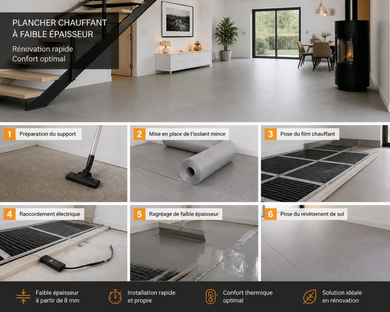 découvrez comment installer un plancher chauffant en rénovation avec une épaisseur au sol ne dépassant pas 5 cm, pour un confort optimal sans travaux lourds.