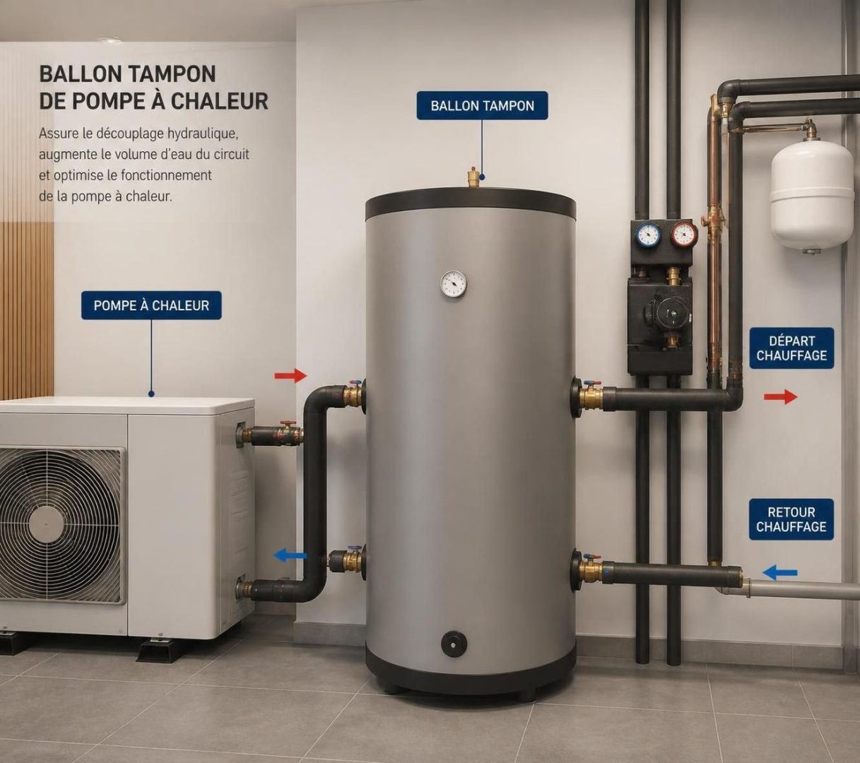 découvrez l'importance souvent ignorée du ballon tampon dans une installation de pompe à chaleur air-eau (pac) et comment il optimise le fonctionnement et la performance de votre système.